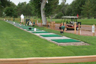 view of golfcourse driving range